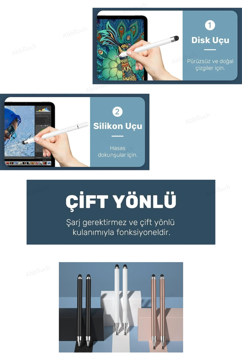 2in1 Dokunmatik Kalem - Hem Tükenmez Hem Dokunmatik