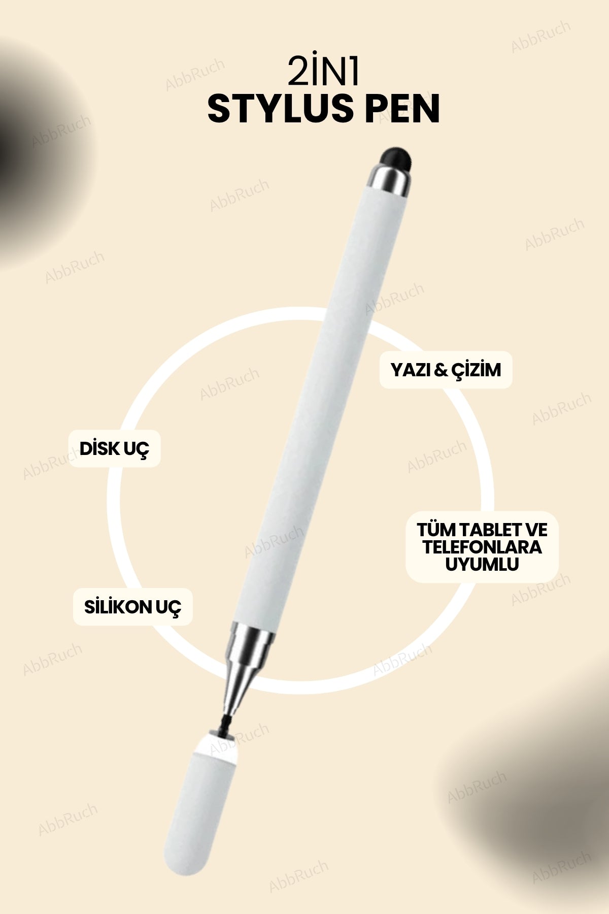 2in1 Dokunmatik Kalem - Hem Tükenmez Hem Dokunmatik